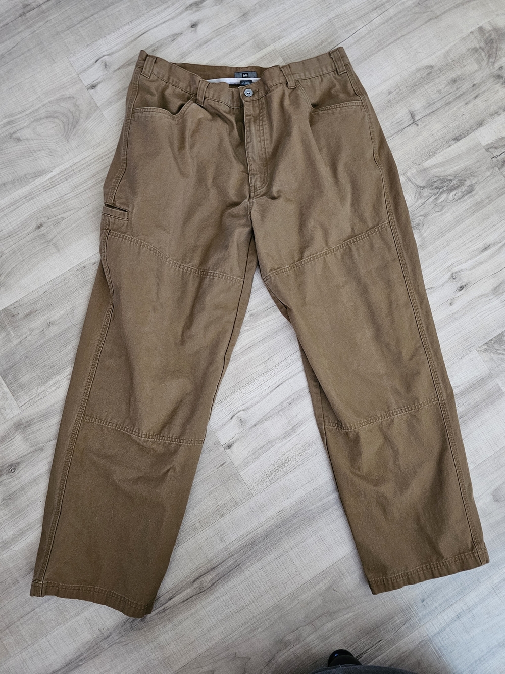 REI Men's Brown Workwear Pants - Casual Utility Style In 100% Cotton